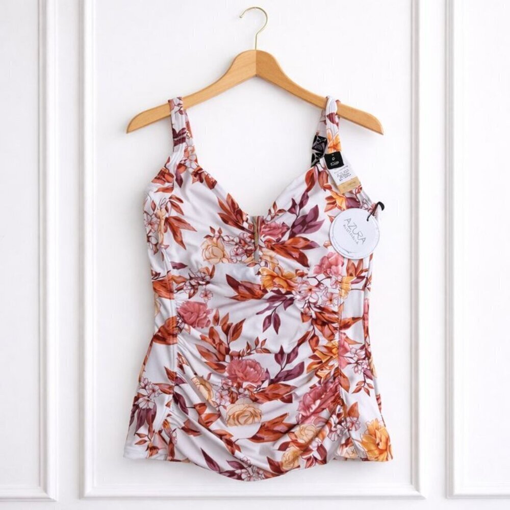 NWT Azura Australia Minimizer F Cup Singlet Floral Tankini Swimsuit